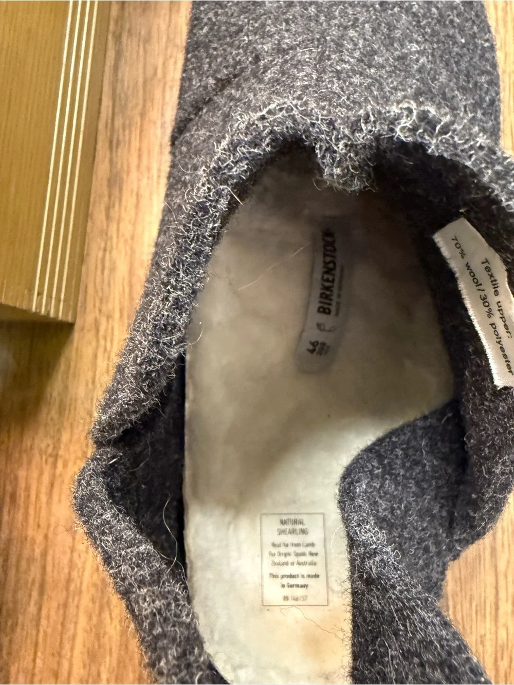 Birkenstock Men’s Andermatt Charcoal Gray Wool Slippers